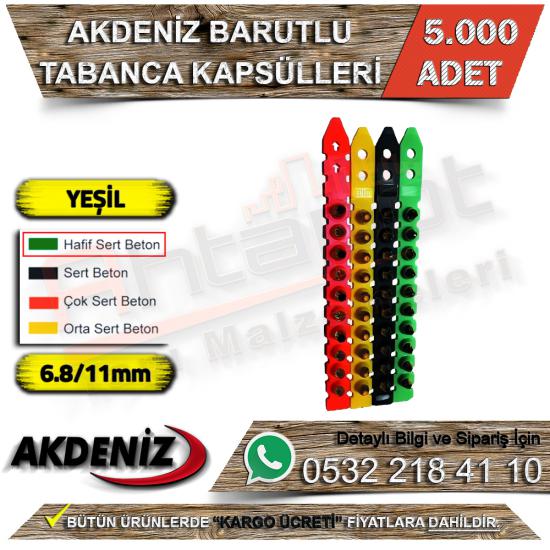 Akdeniz Barutlu Tabanca Kapsülleri 6.8/11 Yeşil (5000 Adet)