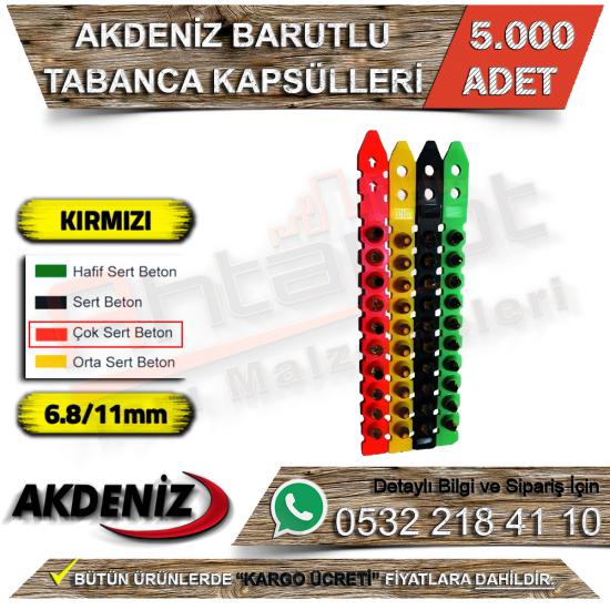 Akdeniz Barutlu Tabanca Kapsülleri 6.8/11 Kırmızı (5000 Adet)