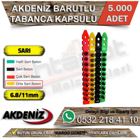 Akdeniz Barutlu Tabanca Kapsülü 6.8/11 Sarı (5000 Adet)