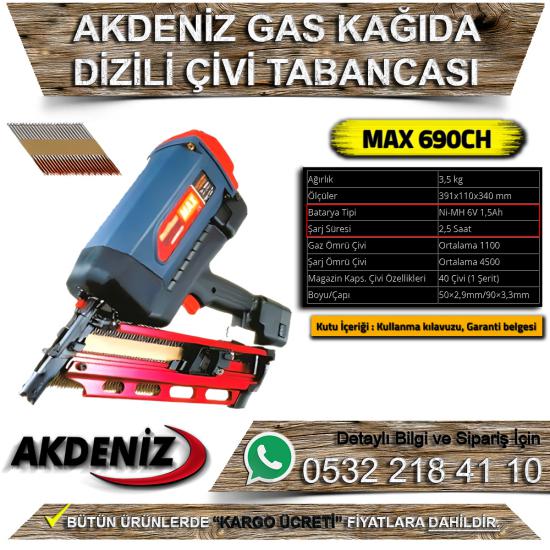 Akdeniz MAX 690CH Gas Kağıda Dizili Çivi Tabancası