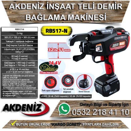 Akdeniz MAX RB517-N İnşaat Teli Demir Bağlama Makinesi 32-51mm