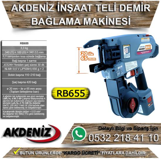 Akdeniz MAX RB655 İnşaat Teli Demir Bağlama Makinesi 20-65mm