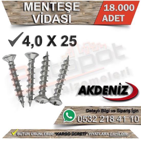 Akdeniz Menteşe Vidası 4.0X25 (18.000 Adet), Akdeniz Menteşe Vidası 4.0X25, Akdeniz, Menteşe, Vidası, 4.0X25, Akdeniz Menteşe Vidası,  Menteşe Vidası, Akdeniz Vida