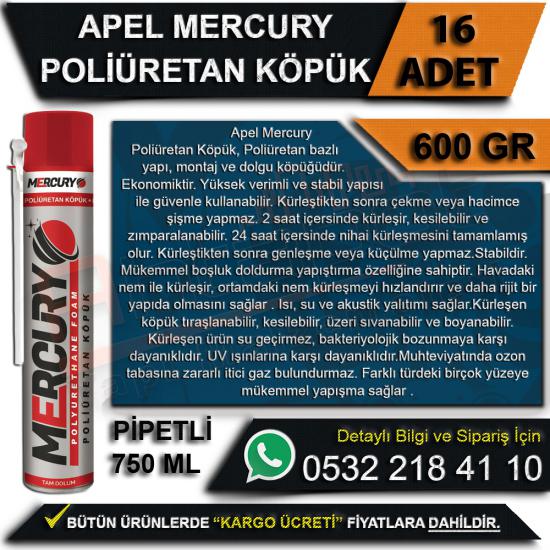 Mercury Pu Köpük Pipetli 750 Ml / 600 Gr (16 Adet)