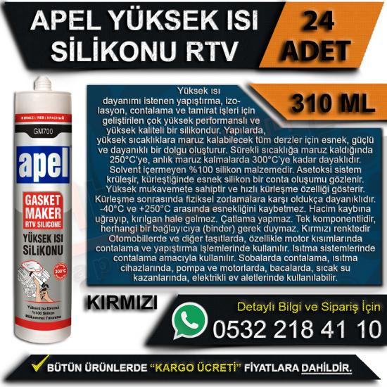 Apel Yüksek Isı Silikonu RTV Kırmızı 310 Ml (24 Adet), Apel, Yüksek, Isı, Silikonu, RTV, Kırmızı, 310 Ml, Apel Yüksek Isı Silikonu, RTV Kırmızı Silikon, Yüksek Isı Silikonu, Toptan Silikon, Apel Silik