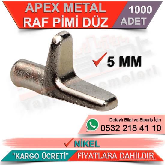 Apex Metal Raf Pimi Düz 5 Mm Nikel (1000 Adet)