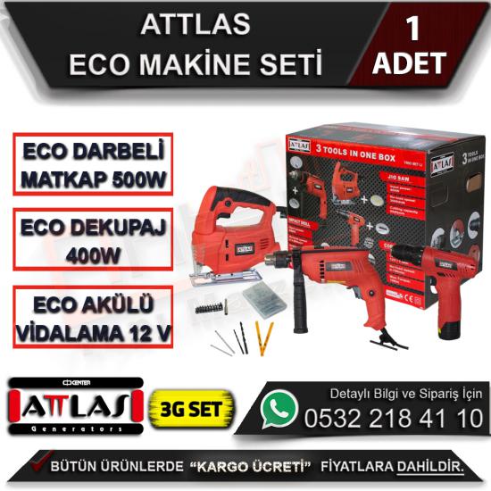Attlas Eco 3’lü Set Li Trio 500 W Matkap + 400 W Dekupaj + 12 V Li-Ion Vidalama