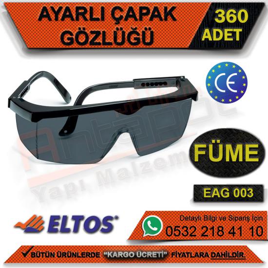 Eltos Eag003 Ayarlı Çapak Gözlüğü (Füme) (360 Adet)