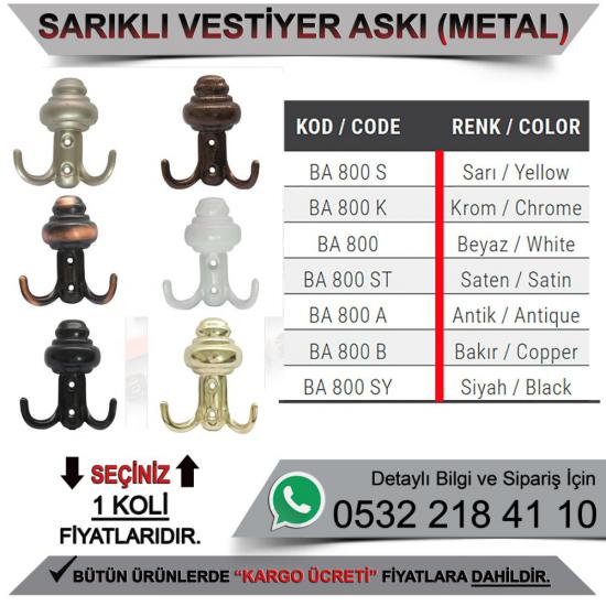 Beşel BA800SY Metal Vestiyer Askılığı Sarıklı Siyah (1000 Adet)