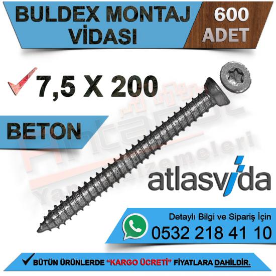 Atlas Buldex Montaj Vidası 7,5X200 (600 Adet)
