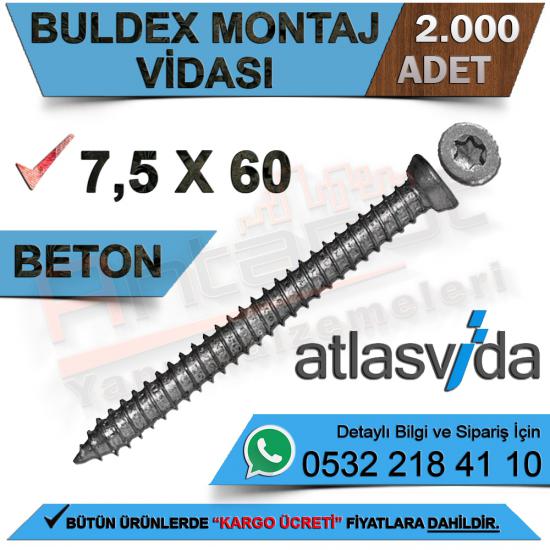 Atlas Buldex Montaj Vidası 7,5X60 (2.000 Adet)