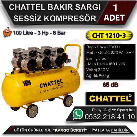 Chattel CHT 1210-3 Sessiz Kompresör 100 Litre