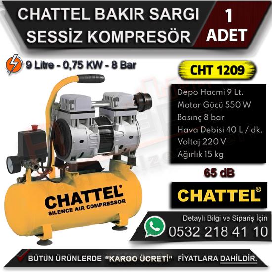 Chattel CHT-1209 Sessiz Kompresör 9 Litre