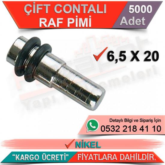 Metal Çift Contalı Raf Pimi 6,5x20 Nikel (5000 Adet)