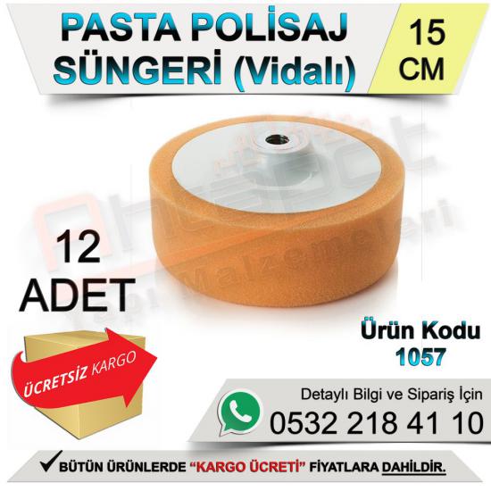 Dekor 1057 Turuncu Pasta Polisaj Süngeri Vidalı 15 Cm (12 Adet)