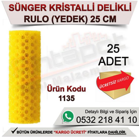 Dekor 1135 Sünger Kristalli Delikli Rulo Yedek 25 Cm (25 Adet)