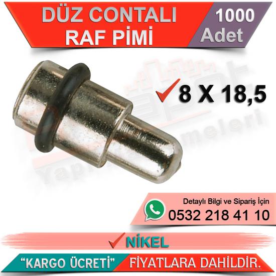 Düz Contalı Raf Pimi 8x18,5 Nikel (1000 Adet)
