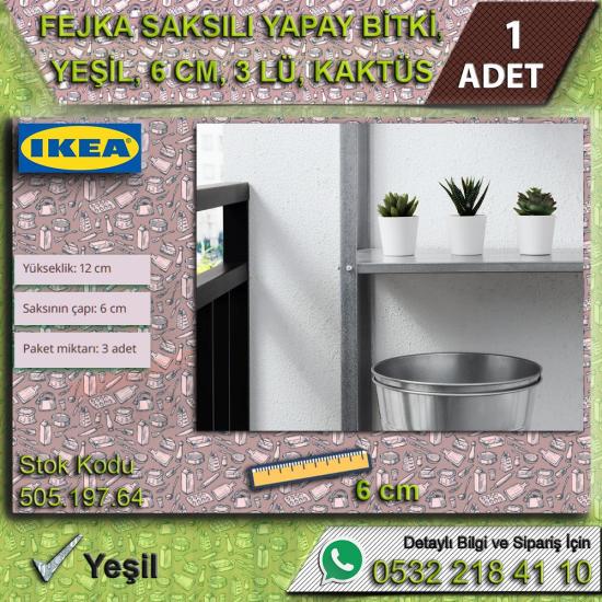 Fejka Kaktüs 3 Lü Set 6 Cm Yapay Bitki Çiçek Saksılı Kaktüs