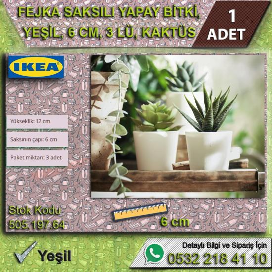 Fejka Kaktüs 3 Lü Set 6 Cm Yapay Bitki Çiçek Saksılı Kaktüs