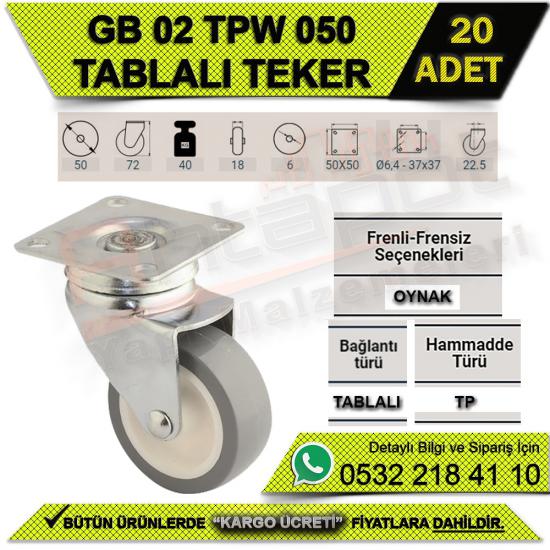 GB 02 TPW 050 TABLALI TEKER (20 ADET), GB, 02, TPW, 050, TABLALI TEKER, GB 02 TPW 050 TEKER, TABLALI TEKER