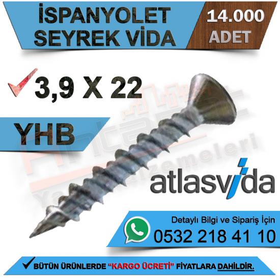 Atlas İspanyolet Vidası Seyrek Yhb 3,9X22 (14.000 Adet)