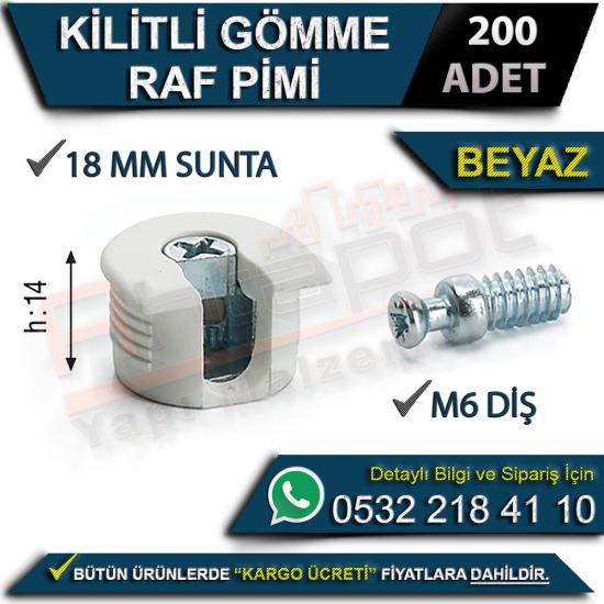 Kilitli Gömme Raf Pimi M6 Diş 18 Mm Beyaz (200 Adet), Kilitli, Gömme, Raf, Pimi, M6, Diş, 18 Mm, Beyaz, Kilitli Gömme Raf Pimi, M6 Diş Raf Pimi, 18 Mm Raf Pimi, Beyaz Raf Pimi, Gömme Raf Pimi, Raf Pim