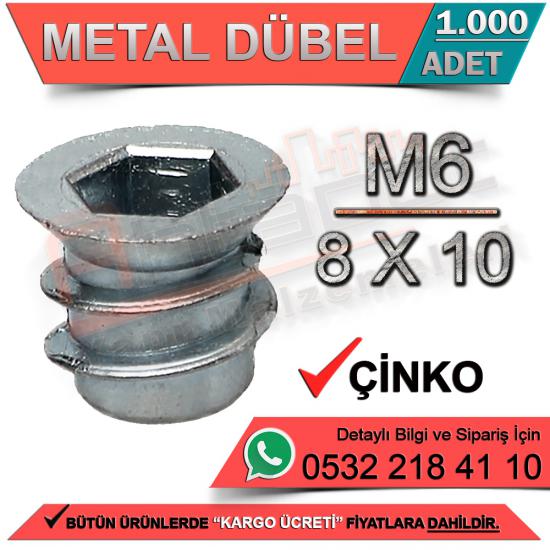 Metal Dübel Euro M6 / 8x10 Çinko (1000 Adet)