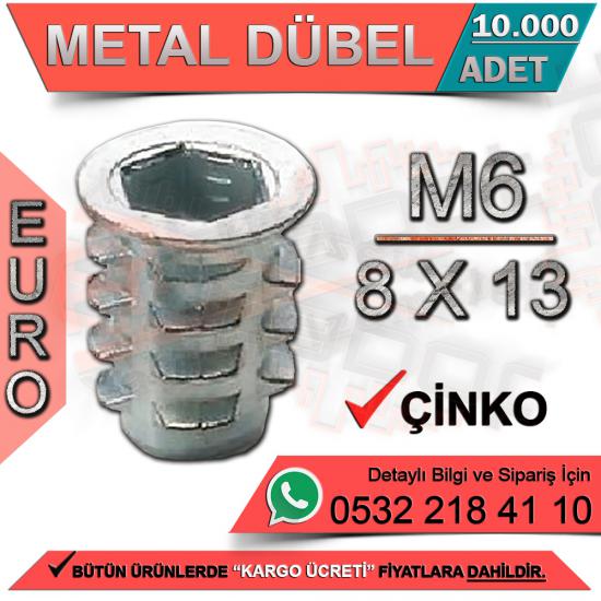 Metal Dübel Euro M6 / 8x13 Çinko (10000 Adet)