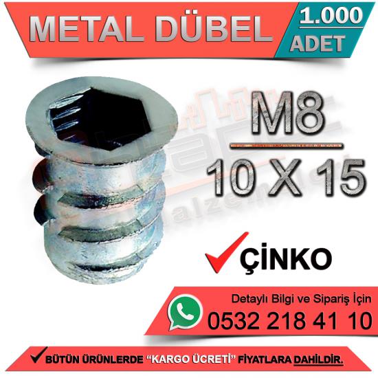 Metal Dübel M8 / 10x15 Çinko (1000 Adet)
