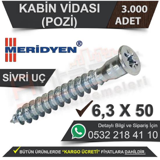 Meridyen Kabin Vidası 6.3X50 (Pozi) Sivri Uç (3.000 Adet), Meridyen, Kabin, Vidası, 6.3X50, (Pozi), Sivri, Uç, Meridyen Kabin Vidası, 6.3X50 (Pozi) Sivri Uç Kabin Vidası, Kabin Vidası, 6.3X50 Kabin Vi