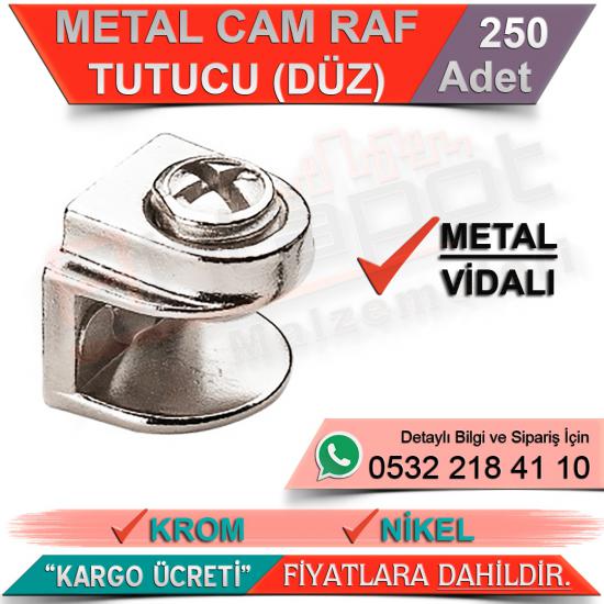 Metal Raf Tutucu Düz (Metal Vidalı Max 8 Mm) Krom (250 Adet)