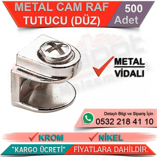 Metal Raf Tutucu Düz (Metal Vidalı Max 8 Mm) Krom (500 Adet)
