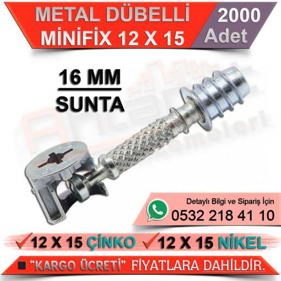 Metal Dübelli Minifix 16 Mm 12x15 Çinko (2000 Adet)