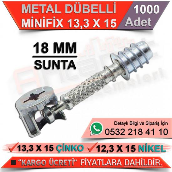 Metal Dübelli Minifix 18 Mm 13,3x15 Nikel (1000 Adet)