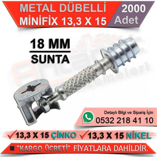 Metal Dübelli Minifix 18 Mm 13,3x15 Çinko (2000 Adet)
