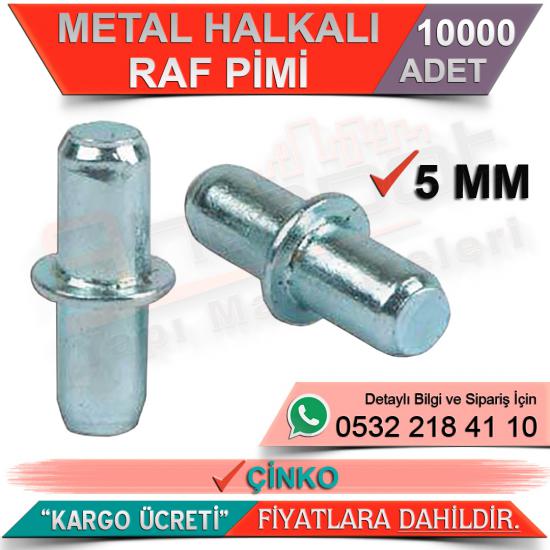 Metal Halkalı Raf Pimi 5 Mm Çinko (10000 Adet)