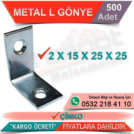 Metal L Gönye 2x15x25x25 Çinko (500 Adet)