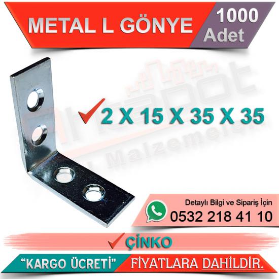 Metal L Gönye 2x15x35x35 Çinko (1000 Adet)