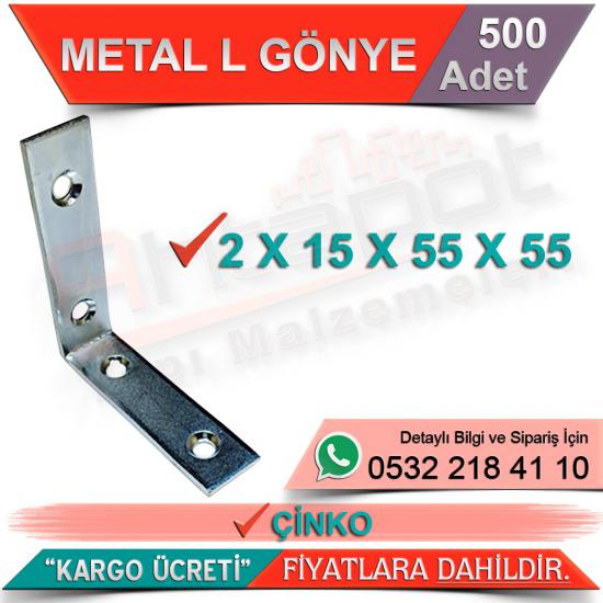 Metal L Gönye 2x15x55x55 Çinko (1000 Adet)