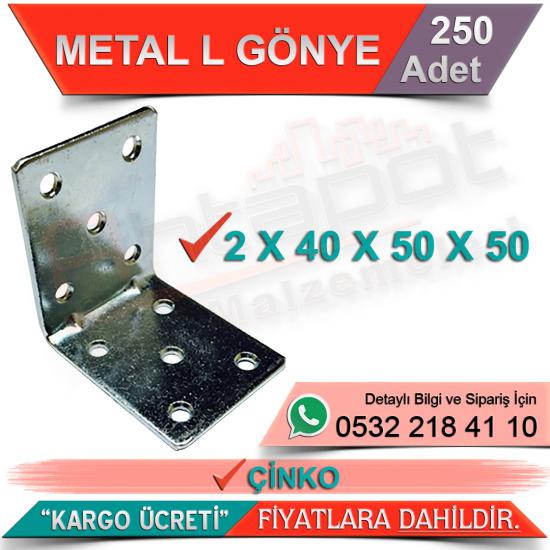 Metal L Gönye 2x40x50x50 Çinko (250 Adet)