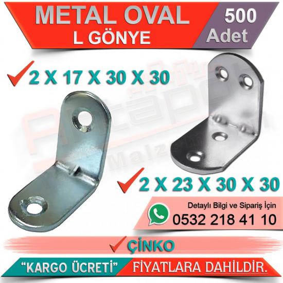 Metal Oval L Gönye 2x17x30x30 Çinko (500 Adet)