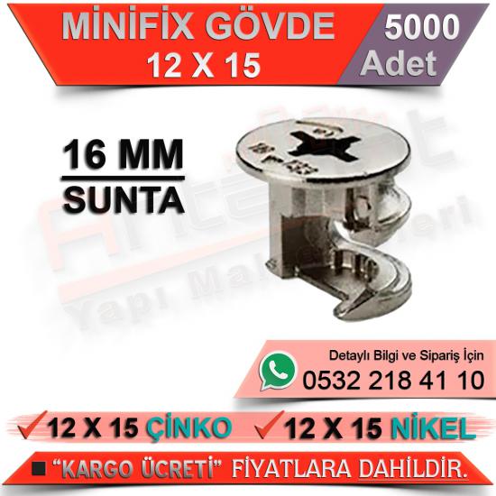 Minifix Gövde 16 Mm 12x15 Nikel (5000 Adet)