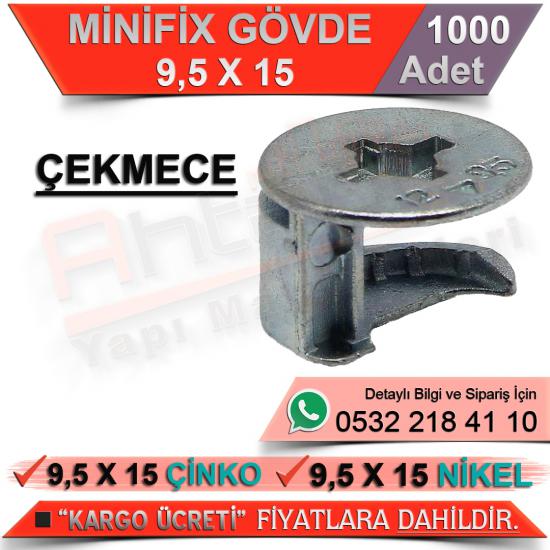 Minifix Gövde Çekmece 9,5x15 Nikel (1000 Adet)