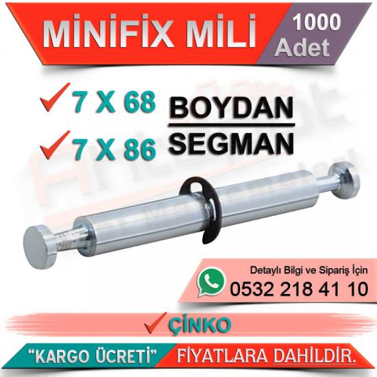 Minifix Mili Boydan 7x68 Segman Çinko (1000 Adet)