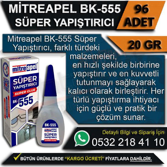 Mitreapel BK555 Süper Yapıştırıcı Şeffaf 20 Gr (96 Adet), Mitreapel, BK555, Süper, Yapıştırıcı, Şeffaf, 20 Gr, Mitreapel BK555, Süper Yapıştırıcı Şeffaf Yapıştırıcı, 20 Gr Yapıştırıcı, Mitreapel Yapış