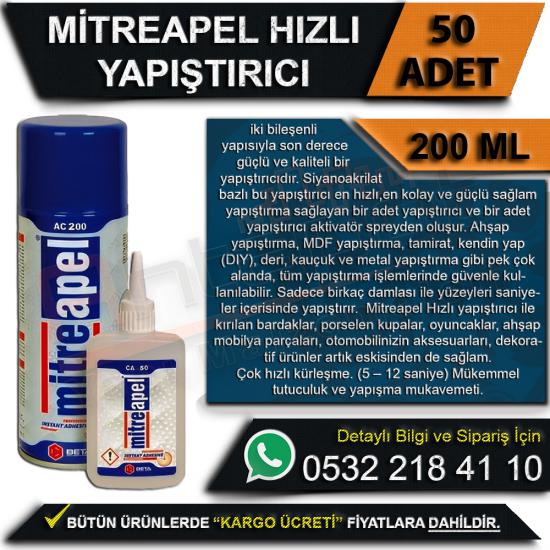 Mitreapel Hızlı Yapıştırıcı 50 Gr & Sprey 200 Ml (50 Adet), Mitreapel Hızlı Yapıştırıcı, Mitreapel, Hızlı, Yapıştırıcı, Mitreapel Yapıştırıcı, Hızlı Yapıştırıcı, Toptan Yapıştırıcı, 200 Ml Yapıştırıcı