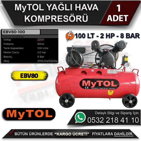 MyTol EBV80 Yağlı Hava Kompresörü 100 Litre
