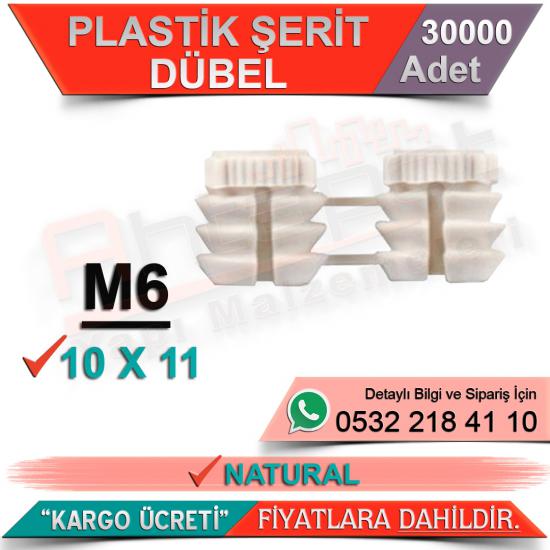 Plastik Şerit Dübel M6 / 10x11 Naturel (30000 Adet)
