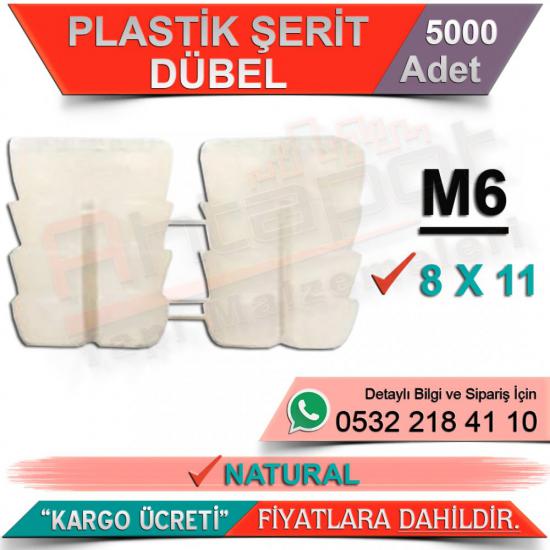 Plastik Şerit Dübel M6 / 8x11 Naturel (5000 Adet)