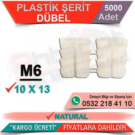 Plastik Şerit Dübel M6 / 10x13 Naturel (5000 Adet)
